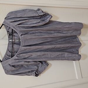 Express Silk Ruffle Short Sleeve Top